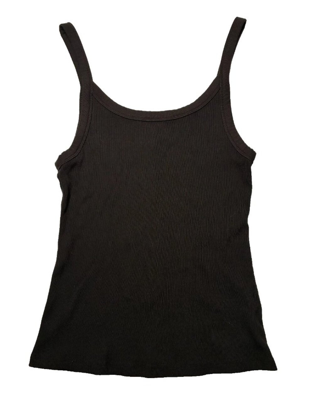 Vince NWOT M Black Scoop Neck Rib Knit Stretch Tank Top Quality Luxury